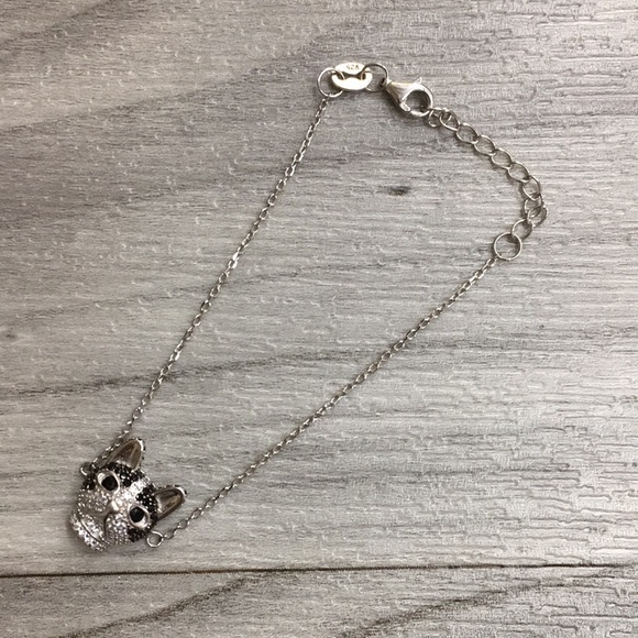 Sterling Silver Diamond cat adjustable bracelet - Picture 7 of 7
